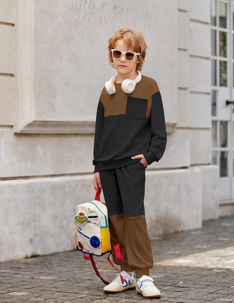 Arshiner Boys Sweatsuit Sweatshirt and Pants Tracksuit Set