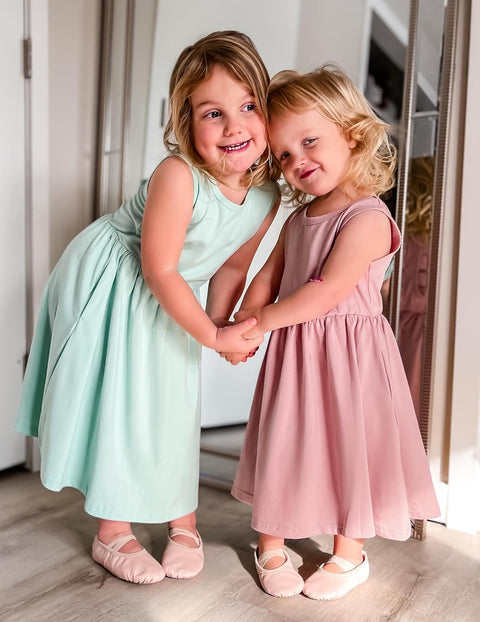 【2-6Y】Arshiner Toddler Girls Dress Back Bowknot Twirly Sundress with Pockets