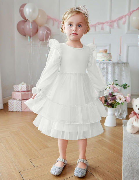 Arshiner Toddler Girls Tiered Tutu Dress Fall Formal Dresses