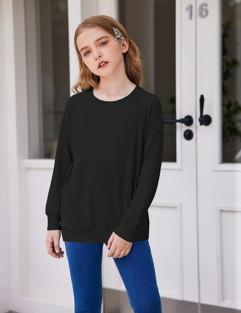 Arshiner Girls Long Sleeve Shirts with Pockets