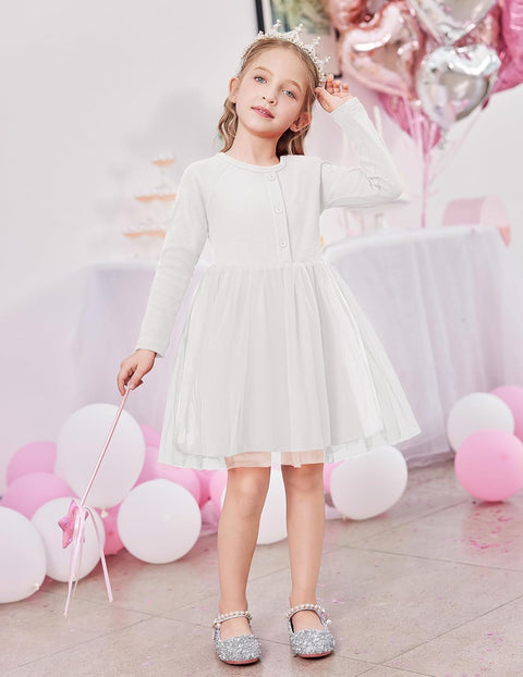 Arshiner Toddler Girls Tutu Dress Long Sleeve Party Dresses