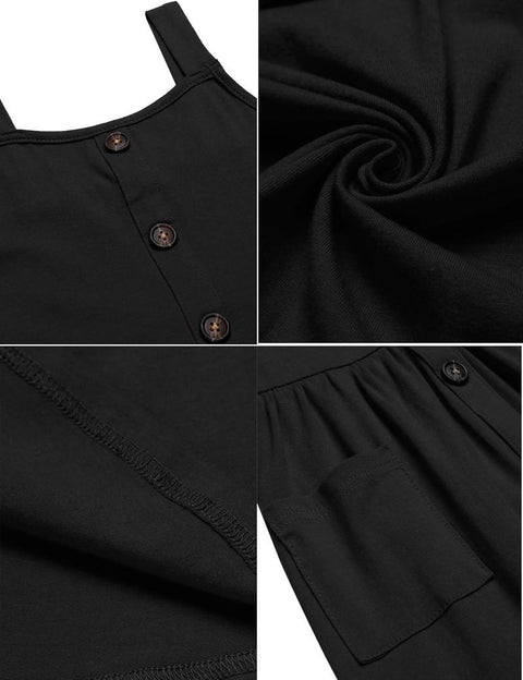 Arshiner Girl's Spaghetti Strap Button Down Midi Sleeveless Sundress