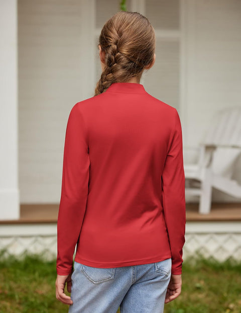 Arshiner Girls Long Sleeve Mock Turtleneck Shirts Slim Fit Casual Layer Top