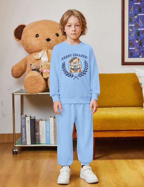 Arshiner Boys Teddy Bear Sweatshirt and Pants Outfit Set