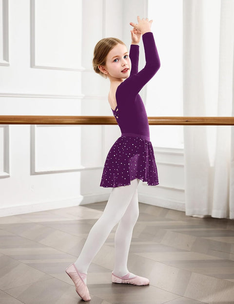Arshiner Girls Ballet Leotards with Chiffon Dance Skirt