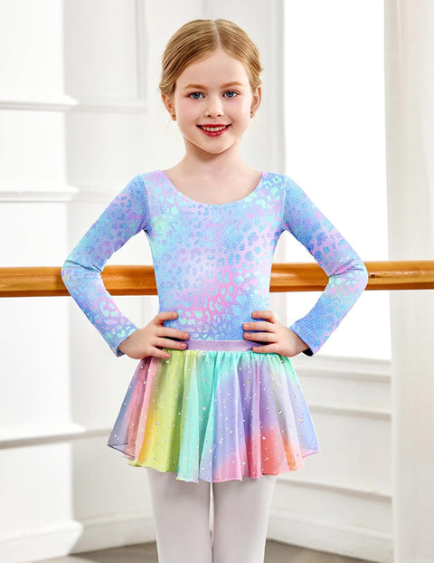 Arshiner Girls Ballet Leotards with Chiffon Dance Skirt