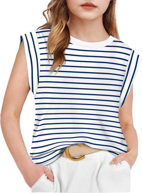 Arshiner Girls T Shirts Cap Sleeves Casual Summer Tops Tank Tee