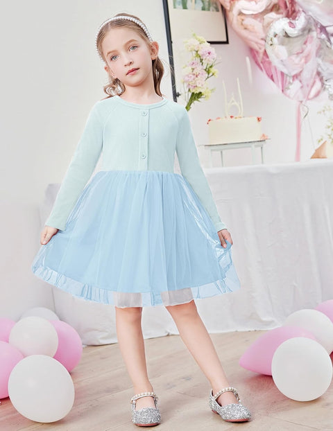 Arshiner Toddler Girls Tutu Dress Long Sleeve Party Dresses