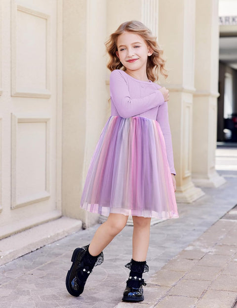 Arshiner Toddler Girls Tutu Dress Long Sleeve Party Dresses