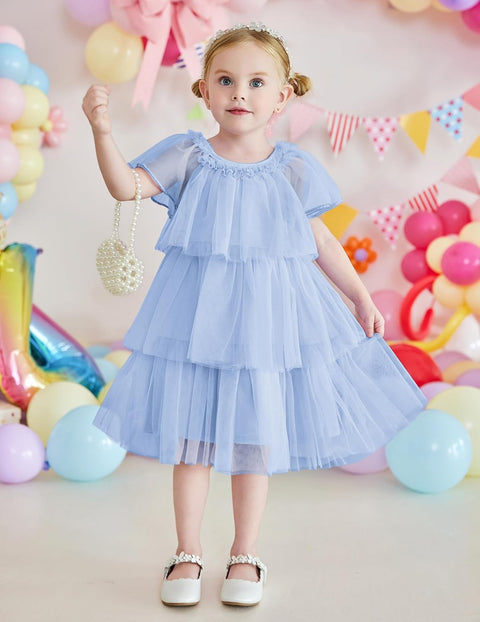 Arshiner Girls Tulle Dress Toddler Layered Tutu Dresses