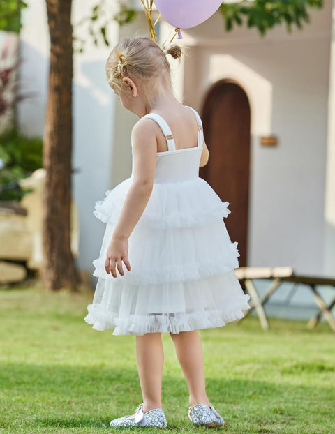 Arshiner Toddler Girls Tulle Dress Tiered Ruffle Fluffy Tutu Dresses 2-8 Years