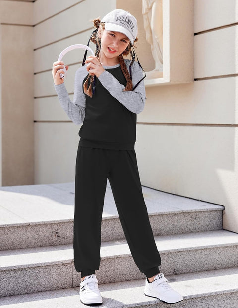 Arshiner Girls 2 Piece Outfits Long Sleeve Sweatsuit Set