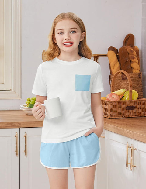 Arshiner Girls Clothes 3 Piece Outfits Short Sleeve Shirt