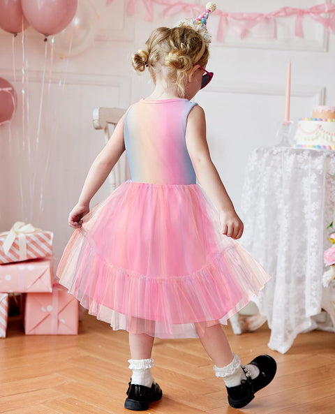 [2T-7Y] Arshiner Toddler Sleeveless Formal Dress Fancy Cute Tulle Glitter Dresses