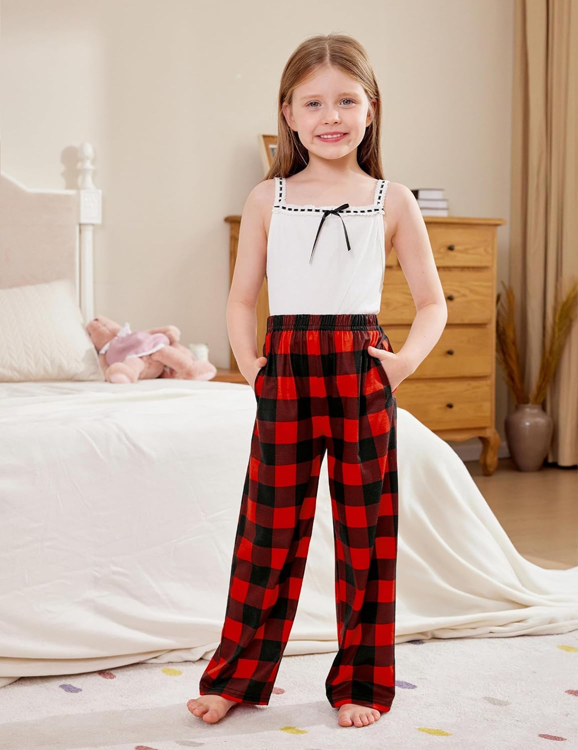 Girls Plaid Flannel Girls Flannel Pajama Bottoms Girls Flannel