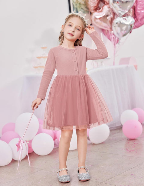 Arshiner Toddler Girls Tutu Dress Long Sleeve Party Dresses
