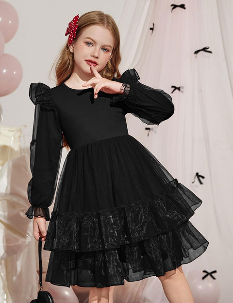 Arshiner Toddler Girls Tiered Tutu Dress Fall Formal Dresses