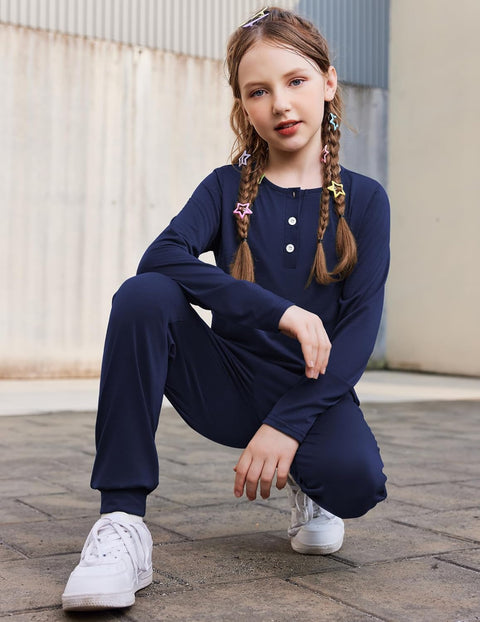Arshiner Girls Clothes Crew Neck Long Sleeve Tops and Pants Set