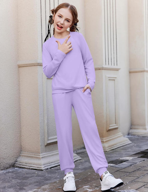 Arshiner Girls 2 Piece Outfits Long Sleeve Sweatsuit Set