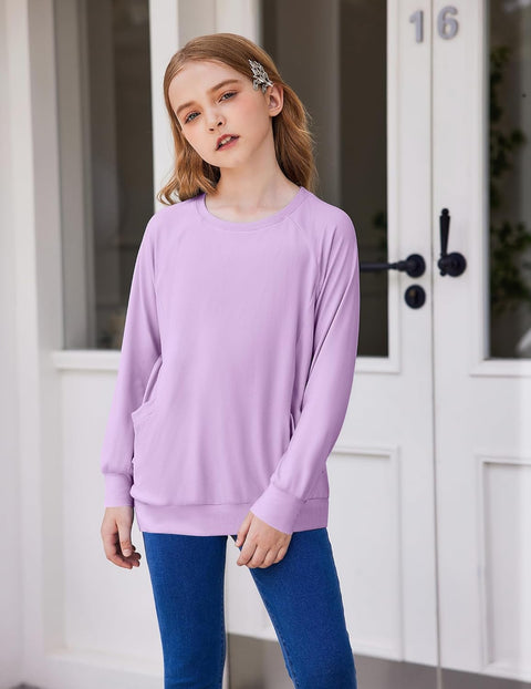 Arshiner Girls Long Sleeve Shirts with Pockets