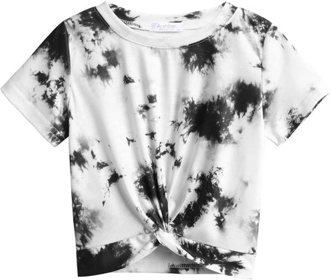 Arshiner Girls Casual Tie Dye Short-Sleeve T-Shirt