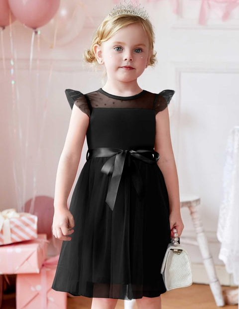 [2-8Y] Arshiner Toddler Girls Tutu Dress Contrast Mesh Party Dresses