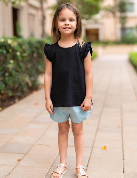 Arshiner Girls Shirts Ruffle Short Sleeve Cute Casual Tops Blouse Tee