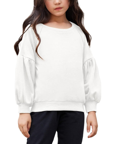 Arshiner Girls Casual Puff Lantern Long Sleeve Raglan Sweatshirts