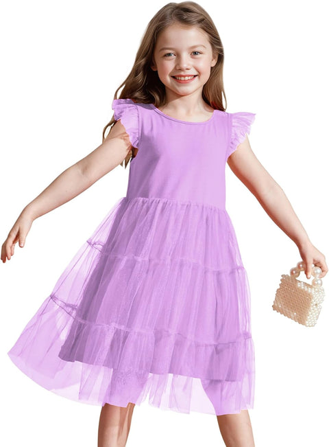 Arshiner Toddler Baby Girl Dress Ruffle Sleeveless Tulle Dresses 2-6