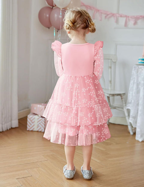 Arshiner Toddler Girls Tiered Tutu Dress Fall Formal Dresses