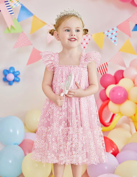 Arshiner Toddler Tulle Dress for Girls Layered Tutu Ruffle Dresses