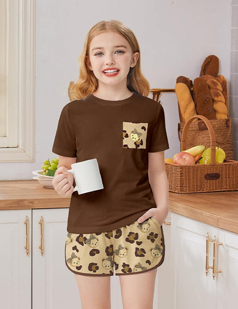 Arshiner Girls 3 Piece Outfits Shirt Dolphin Shorts and Pant Sets
