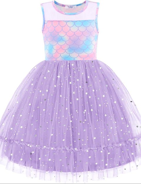 [2T-7Y] Arshiner Toddler Sleeveless Formal Dress Fancy Cute Tulle Glitter Dresses