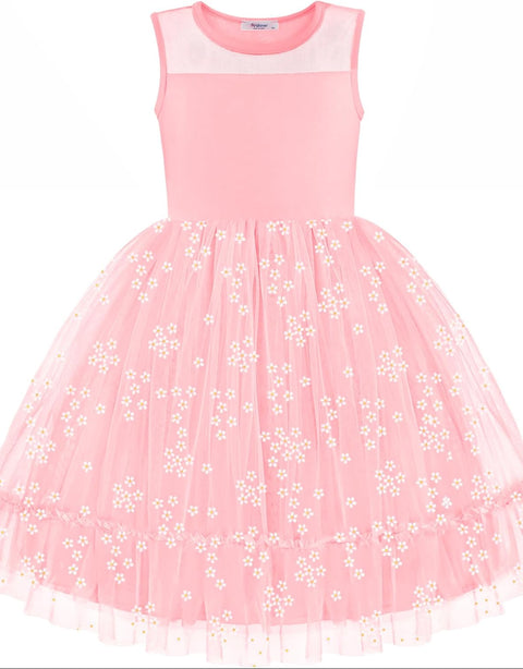 [2T-7Y] Arshiner Toddler Sleeveless Formal Dress Fancy Cute Tulle Glitter Dresses