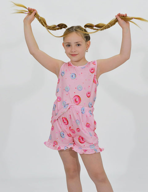 Arshiner Girls Pajamas Ruffle Sleepwear Tank Top and Shorts Set Pjs Outfit