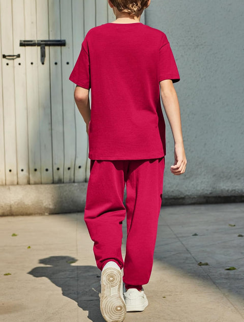 Arshiner Boy's Pants Set - 2 Piece ColorBlock T-Shirt and Pants