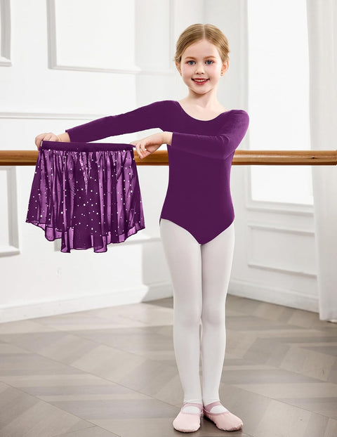 Arshiner Girls Ballet Leotards with Chiffon Dance Skirt