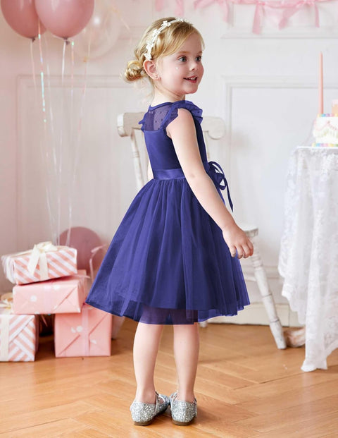 [2-8Y] Arshiner Toddler Girls Tutu Dress Contrast Mesh Party Dresses
