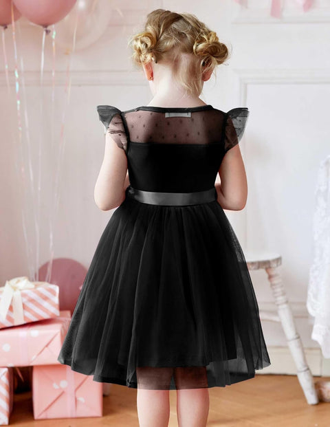 [2-8Y] Arshiner Toddler Girls Tutu Dress Contrast Mesh Party Dresses