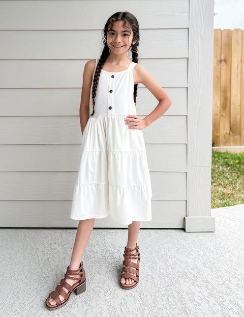 Arshiner Toddler Girl Dresses Casual Sleeveless Swing Flowy Sundress
