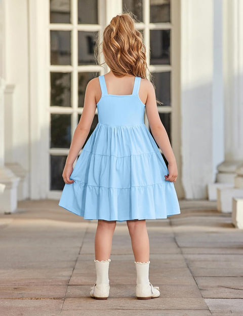 Arshiner Toddler Girl Dresses Casual Sleeveless Swing Flowy Sundress
