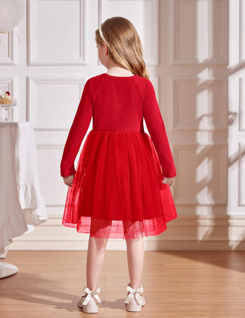 Arshiner Toddler Girls Tutu Dress Long Sleeve Party Dresses