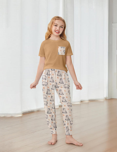 Arshiner Girls Clothes 3 Piece Outfits Short Sleeve Shirt