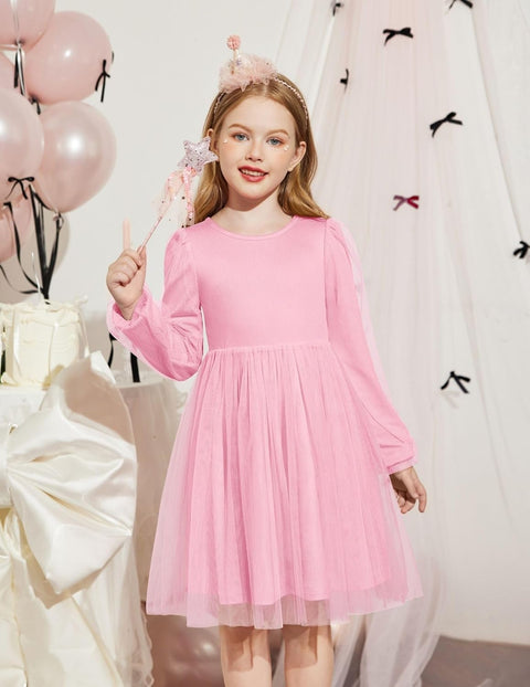 Arshiner Toddler Girls V Back Tutu Dress Tulle Puff Dresses