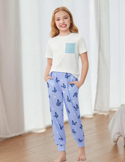 Arshiner Girls 3 Piece Outfits Shirt Dolphin Shorts and Pant Sets
