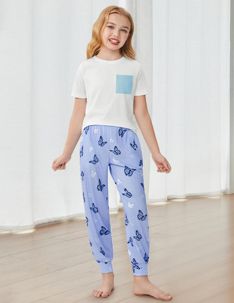Arshiner Girls 3 Piece Outfits Shirt Dolphin Shorts and Pant Sets