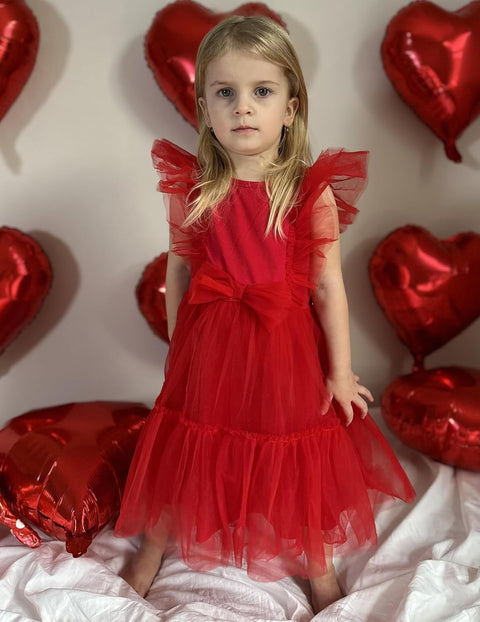 【2-6T】Arshiner Toddler Tutu Dress Girls Tulle Ruffle Bowknot Dresses