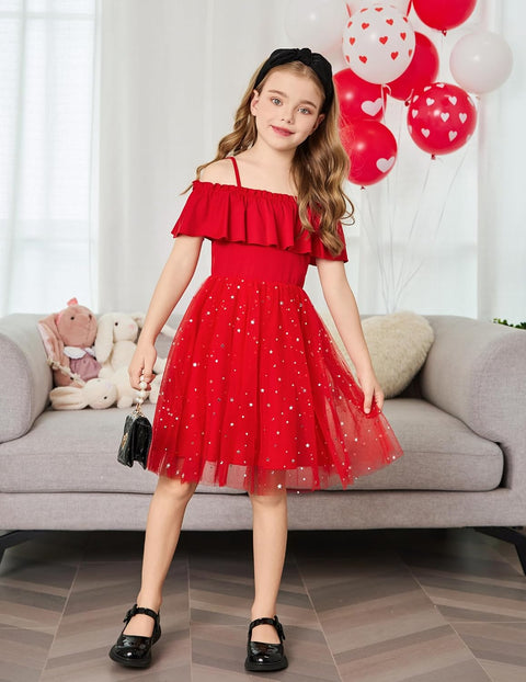 Arshiner Toddler Girl Tulle Dress Girls Sequin Dresses