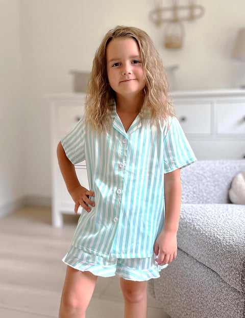 Arshiner Girls Pajamas Silk Satin Pajama Set
