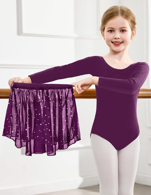 Arshiner Girls Ballet Leotards with Chiffon Dance Skirt Toddler